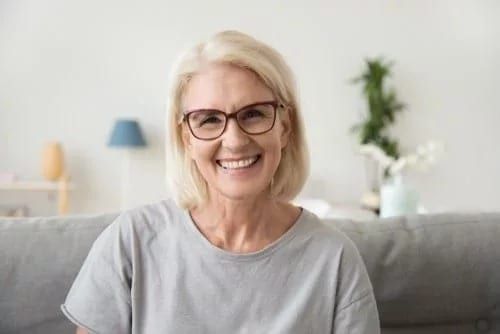 senior woman with glasses